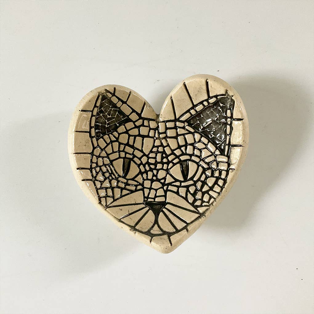 Cat Face Pottery Dish