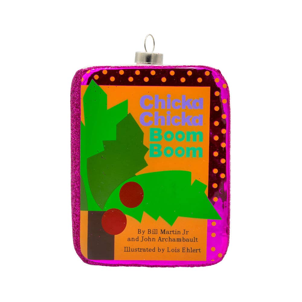 Chicka Chicka Boom Boom Book Cover Glass Ornament