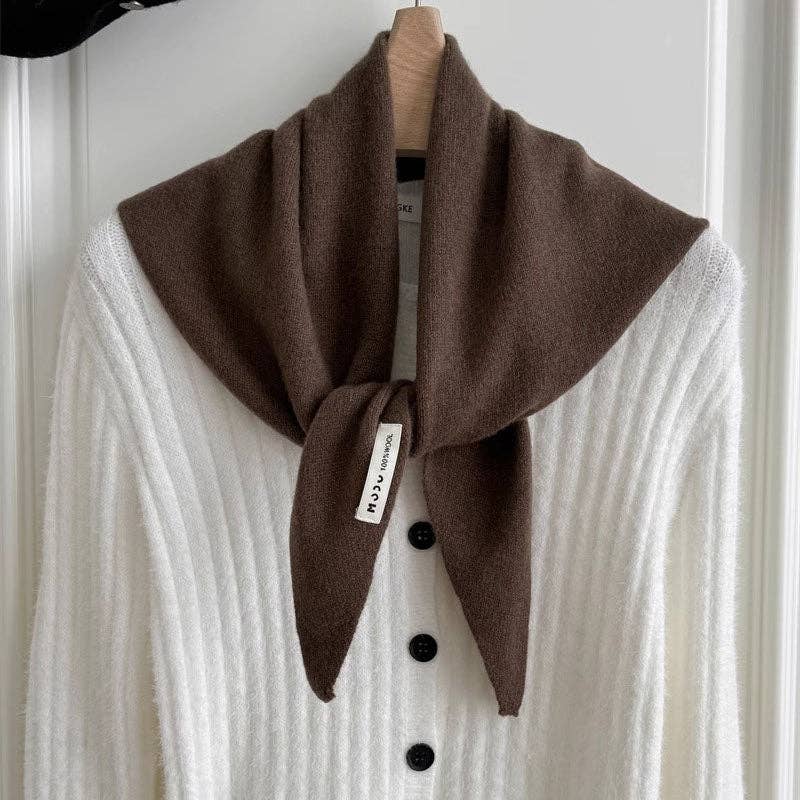 Minimalist Solid Color Wool Triangle Scarf