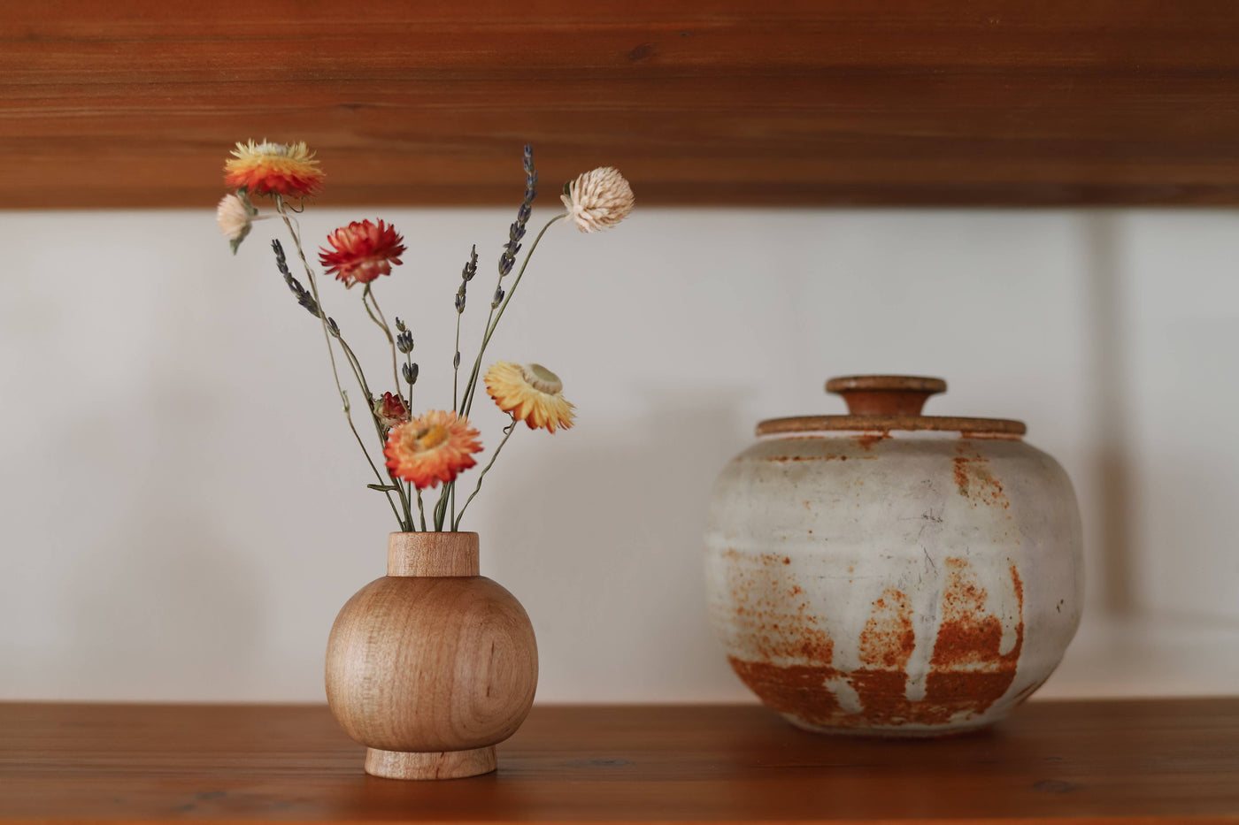 Hand-turned Maple Miniature Round Bud Vase