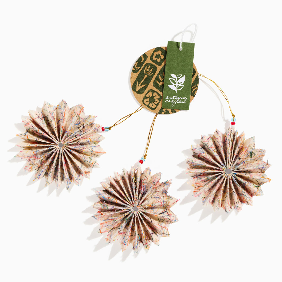 Confetti Snowflake Silk Paper Christmas Ornament