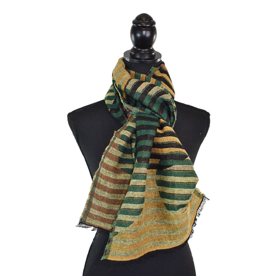 Enya Narrow Circle/Stripe Woven Scarf
