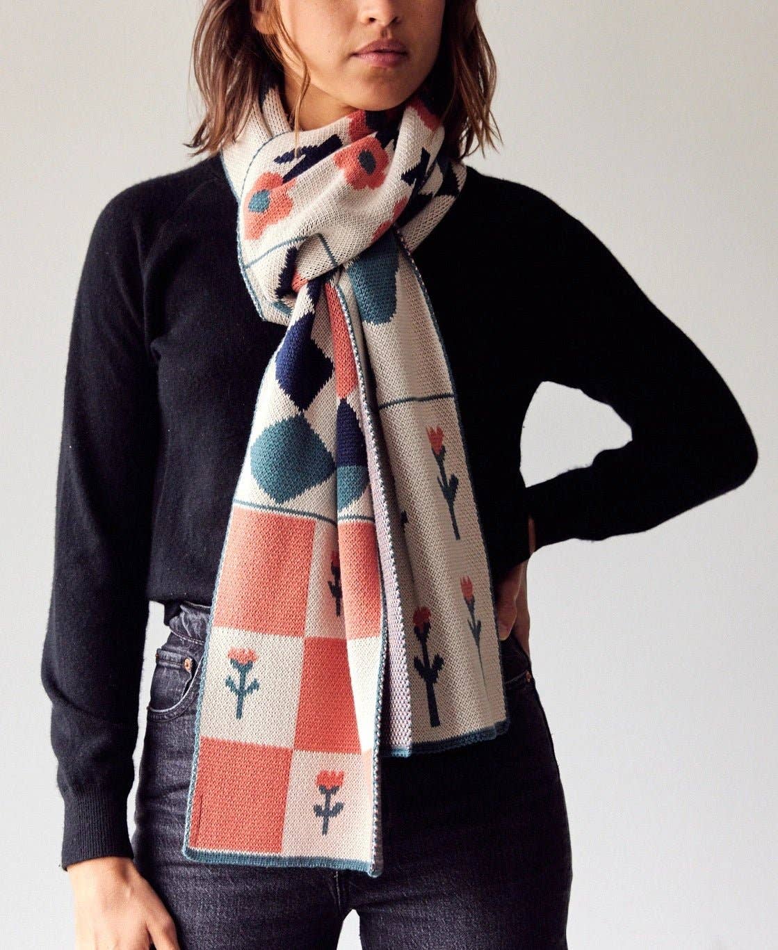 Toni Darling Frank - Knit Scarf - Cotton - Made in USA