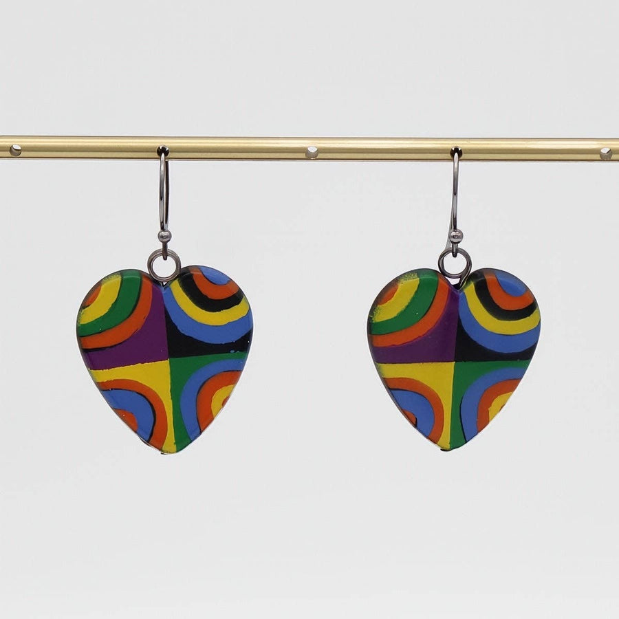 Mariee Multi Color Circles Heart Earring