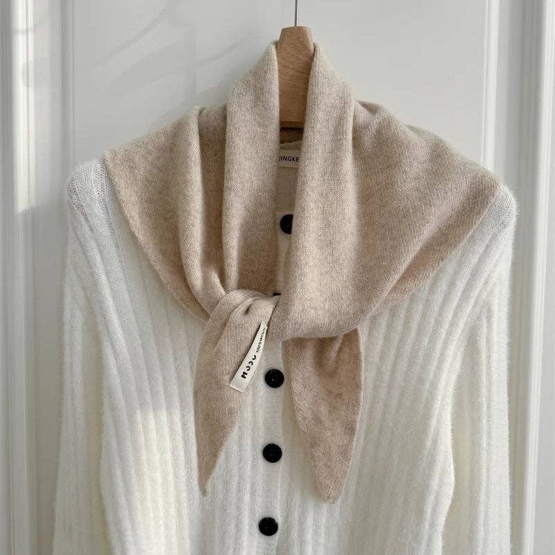 Minimalist Solid Color Wool Triangle Scarf