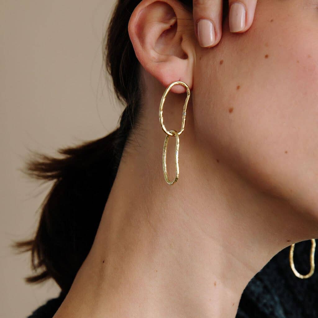 Brass Pool Dangle Earrings