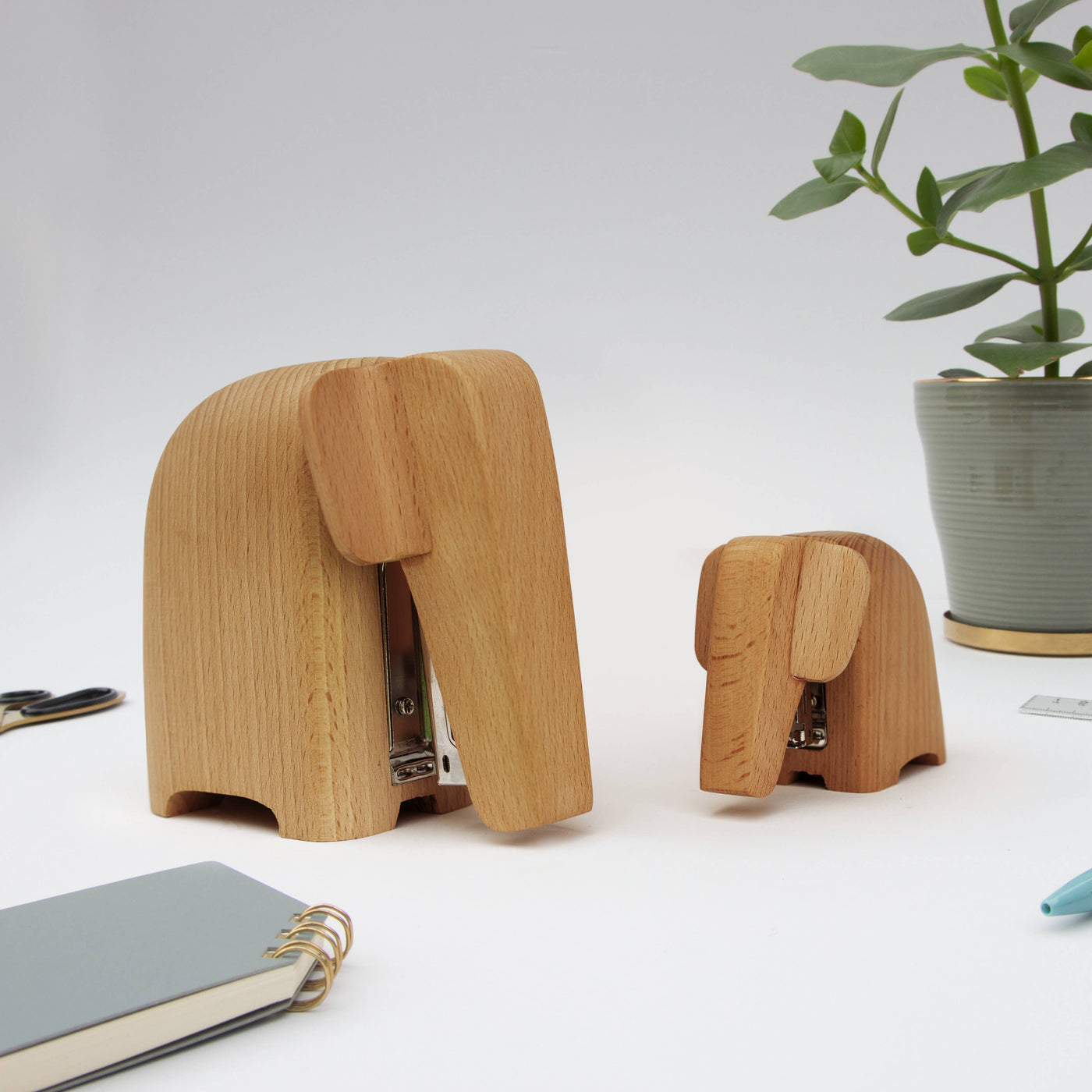 Wooden Elephant Staplers - Mama or Baby