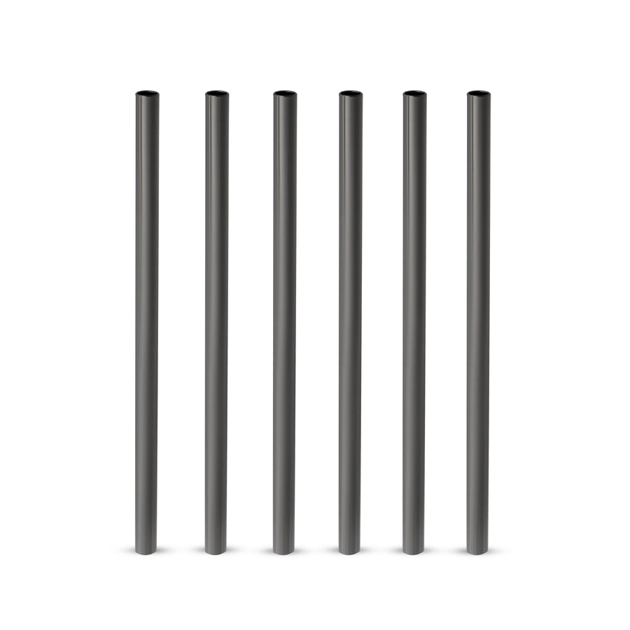 Reusable Gunmetal-Plated Lowball Straws - Set of 6