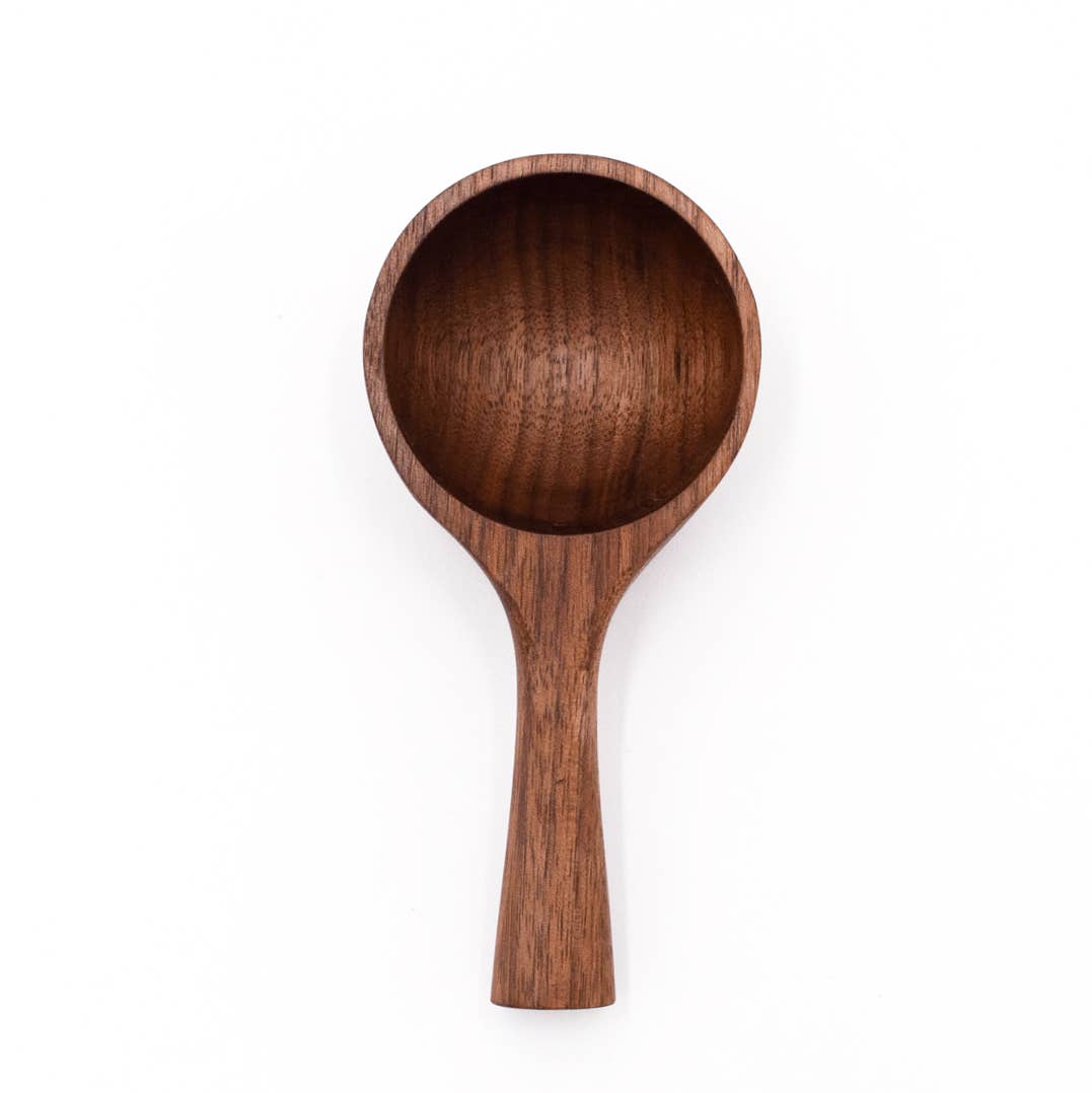 5" Large Walnut Wood Coffee Scoop - Kitchen Serving Utensil