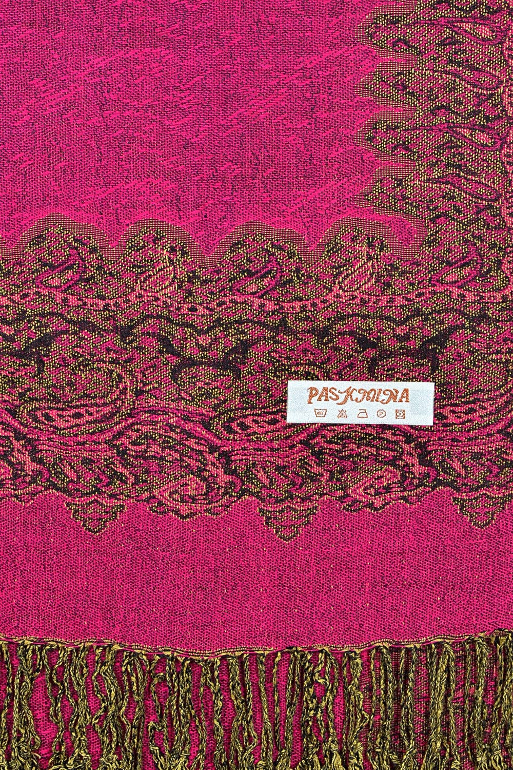 Printed Pashmina Shawl Scarf in Fuschia