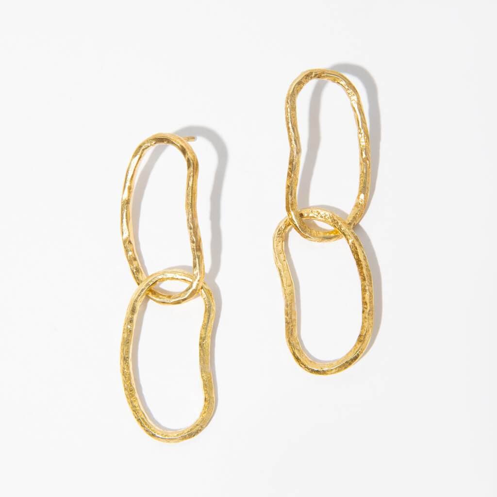 Brass Pool Dangle Earrings