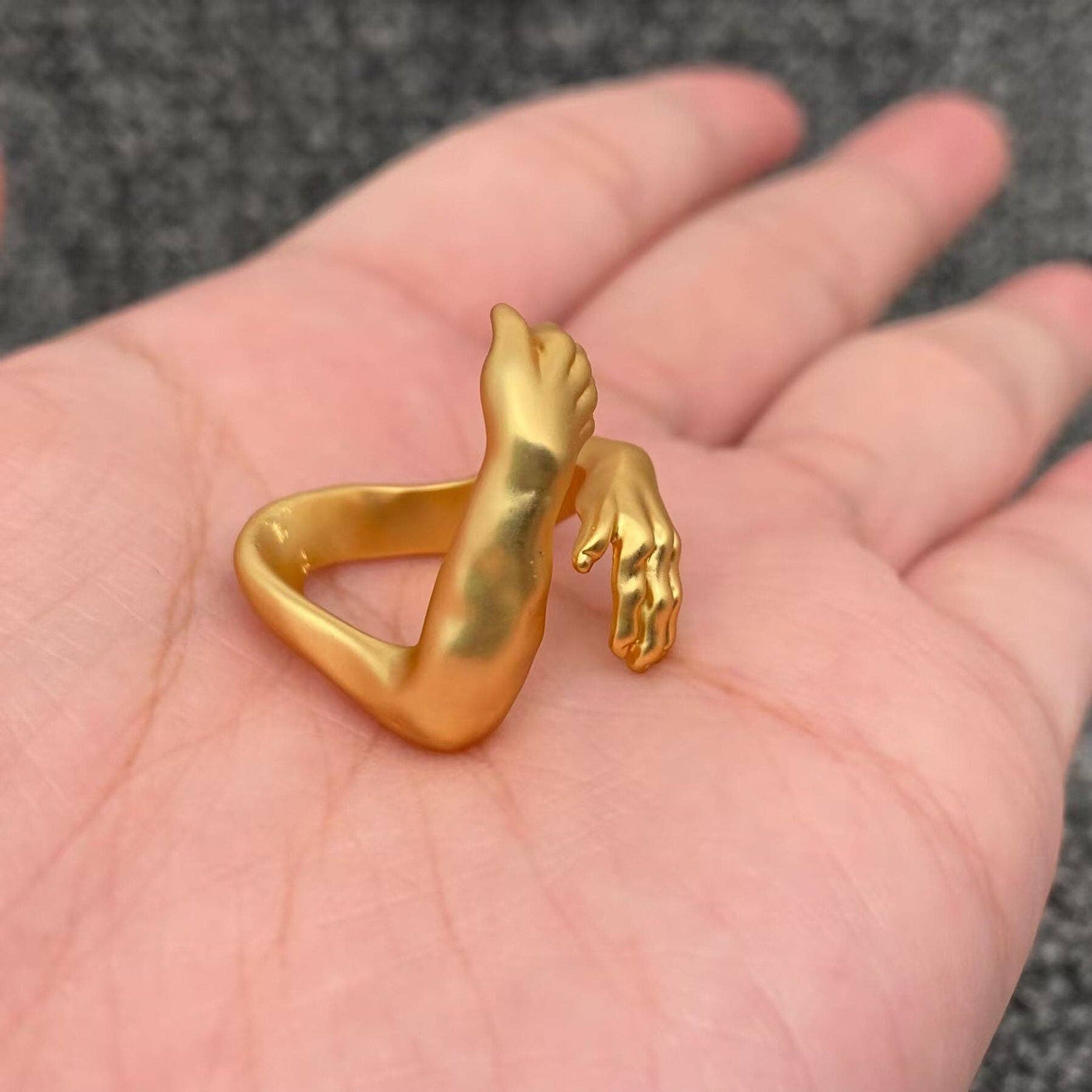 Embraced Hands Adjustable Ring