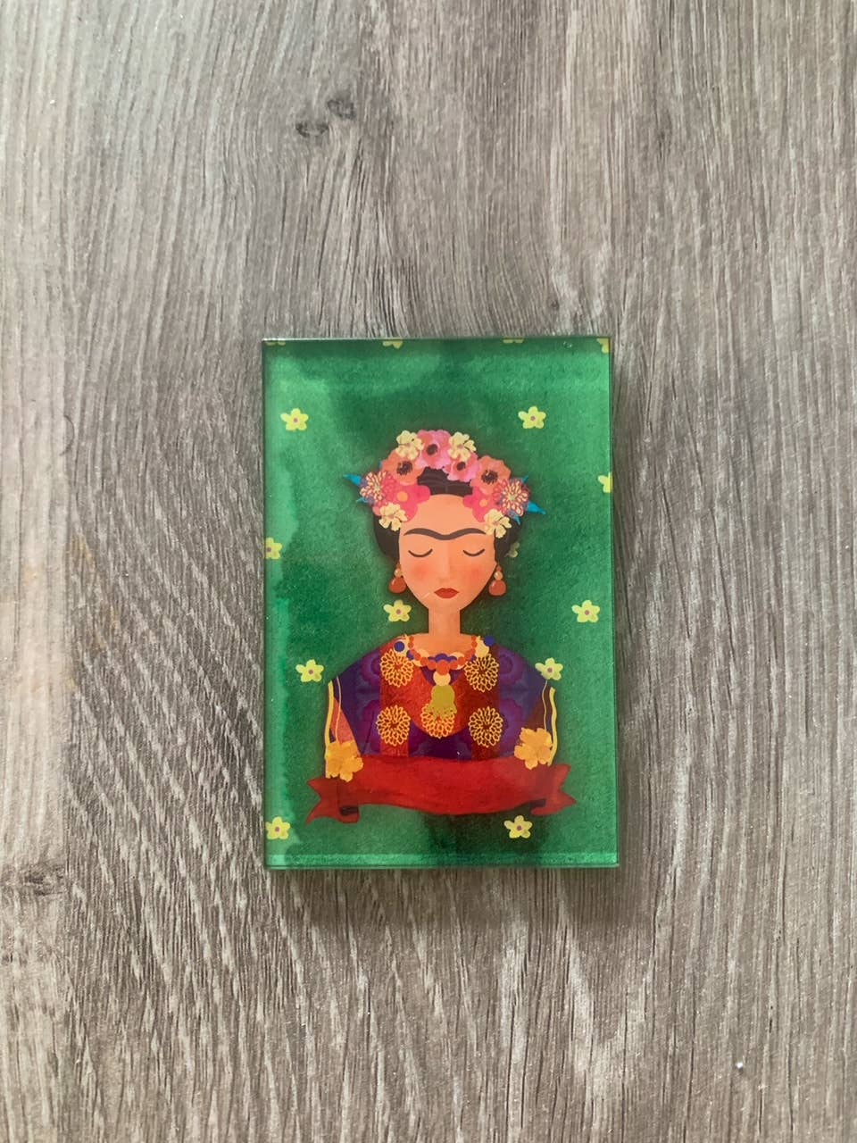 Frida Dreams in Verde - Acrylic Magnet