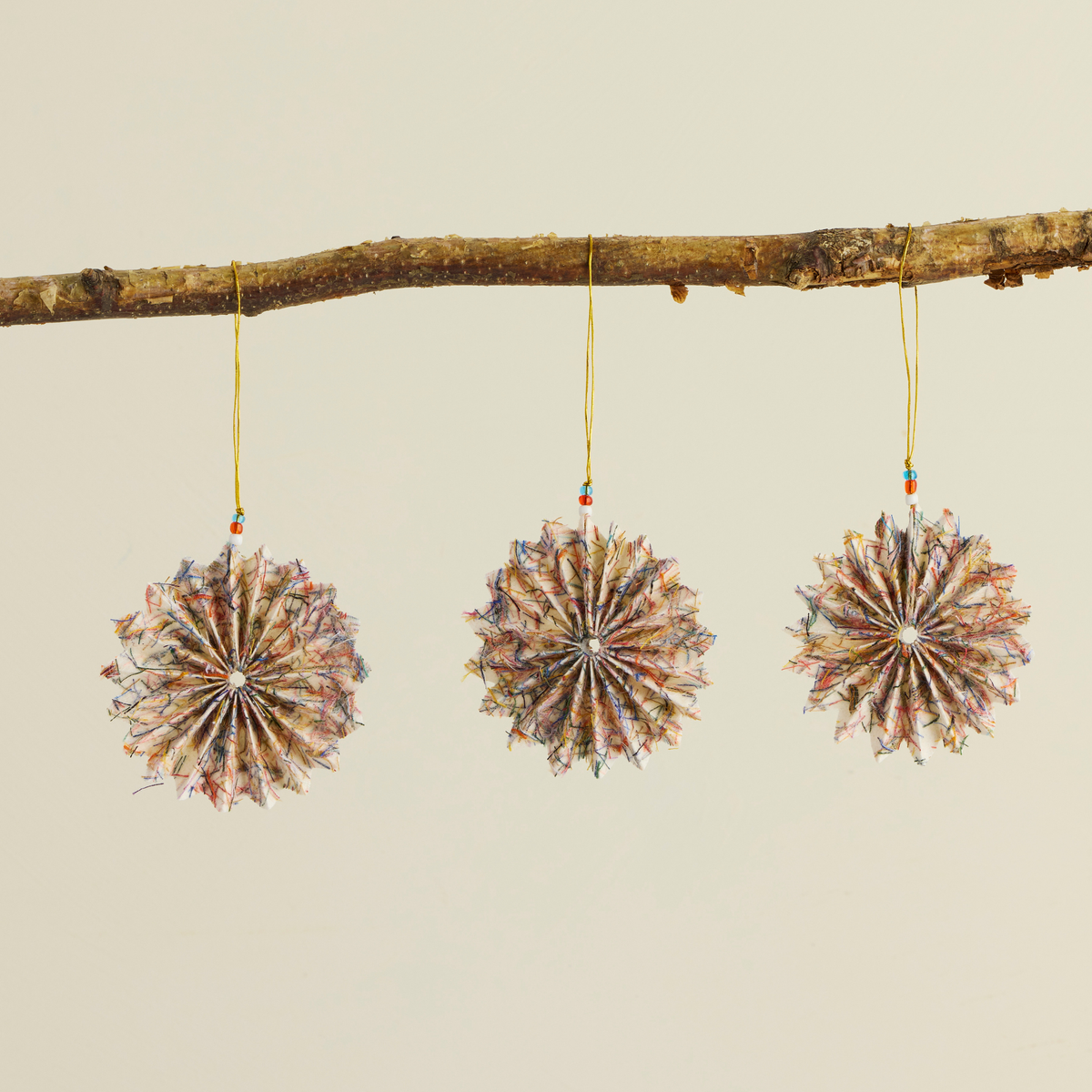 Confetti Snowflake Silk Paper Christmas Ornament