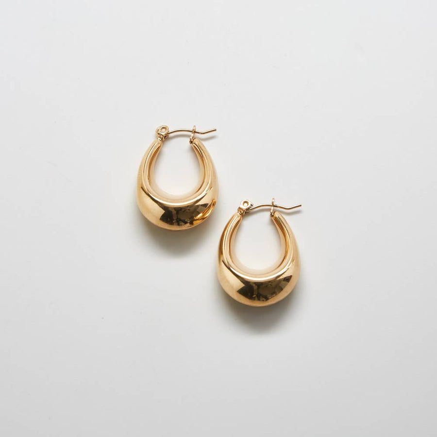 Gold Oval Hoop Earrings - Everyday Jewelry