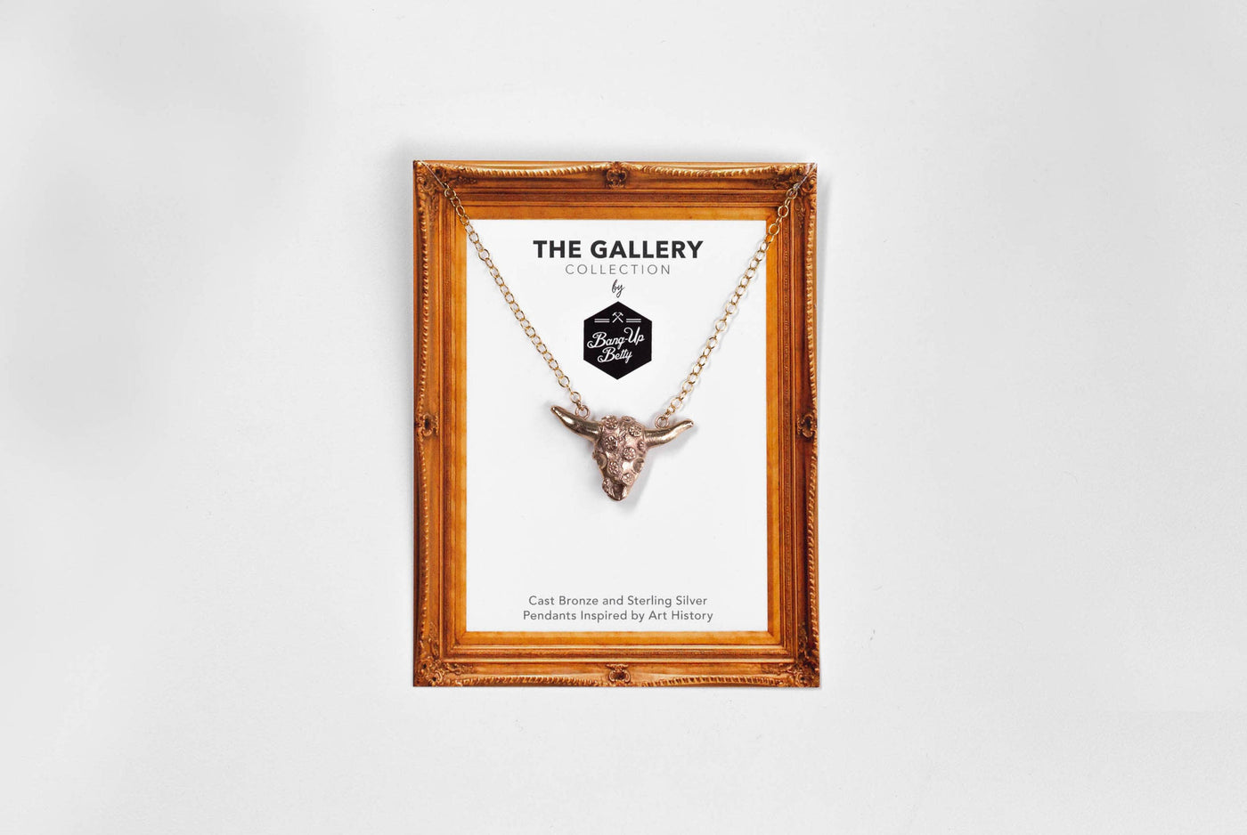 Georgia O'Keeffe-Inspired Floral Cow Skull Necklace