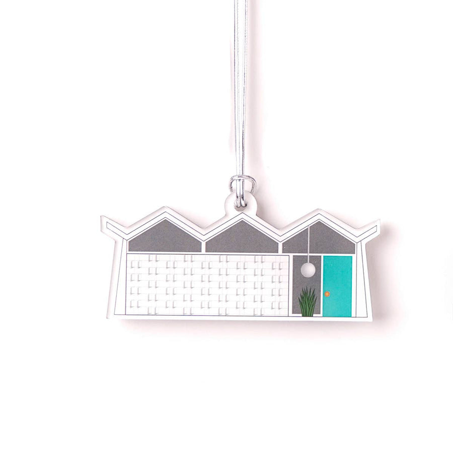 Acrylic Midcentury House Ornament - Folded Plate Roof