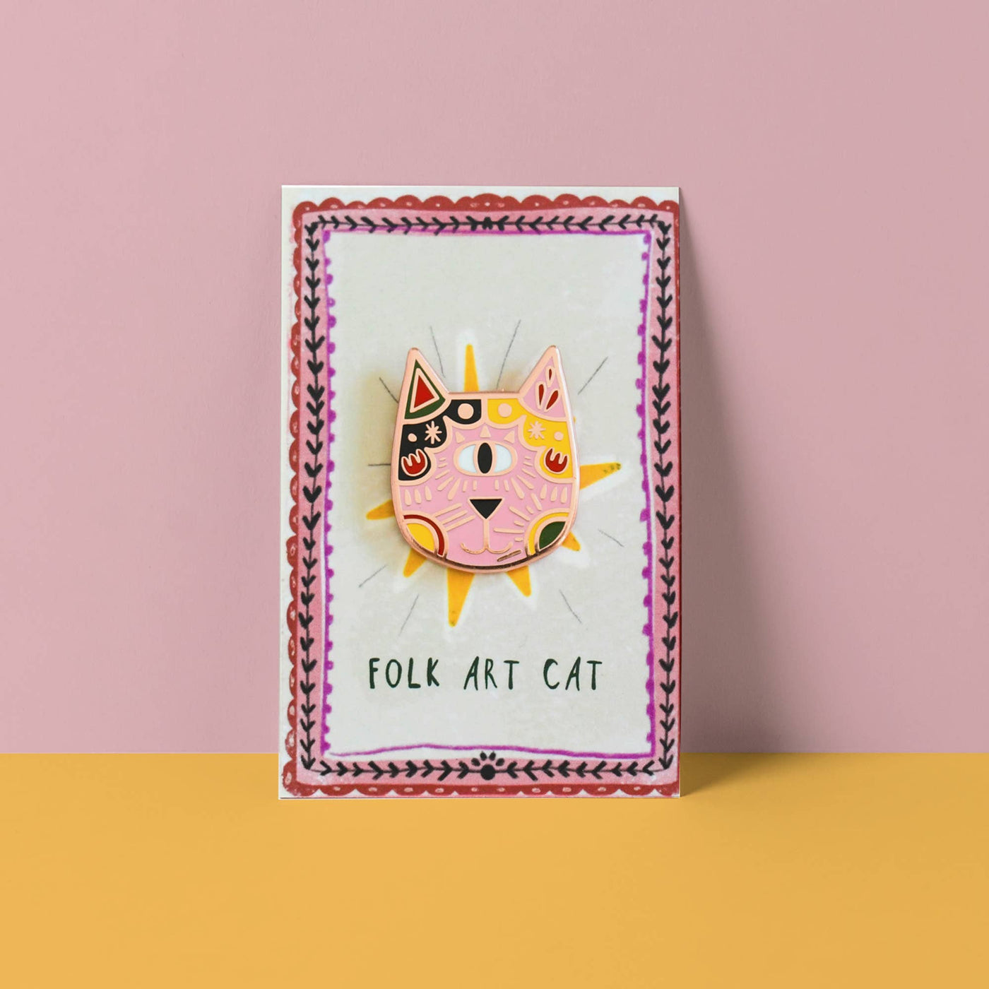 Folk Cat Art Meowment Pin 