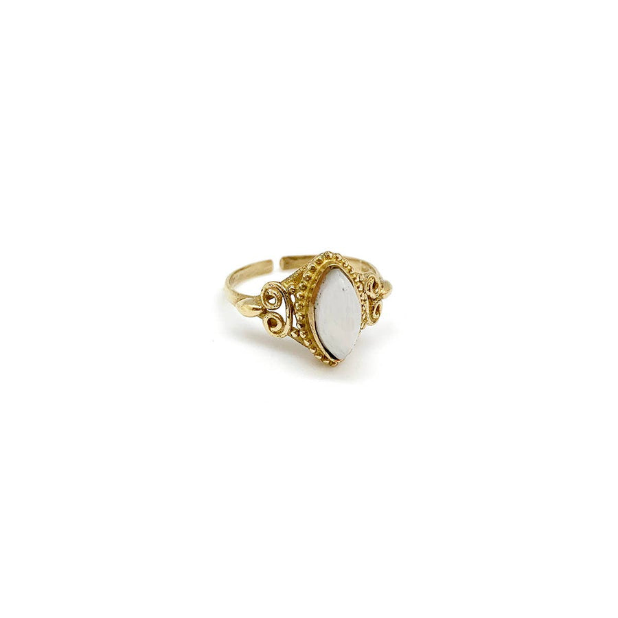 Tanvi Collection Ring - Gold Marquise with Moonstone