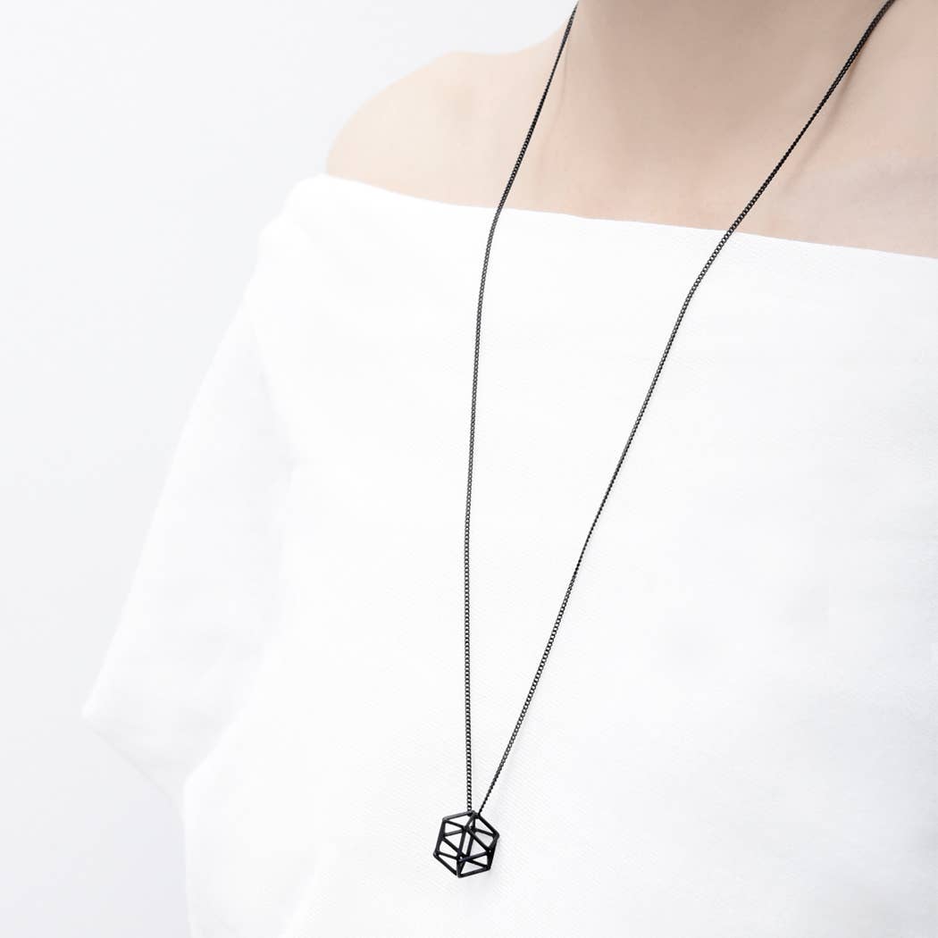 Hollow 3D Hexagon Necklace