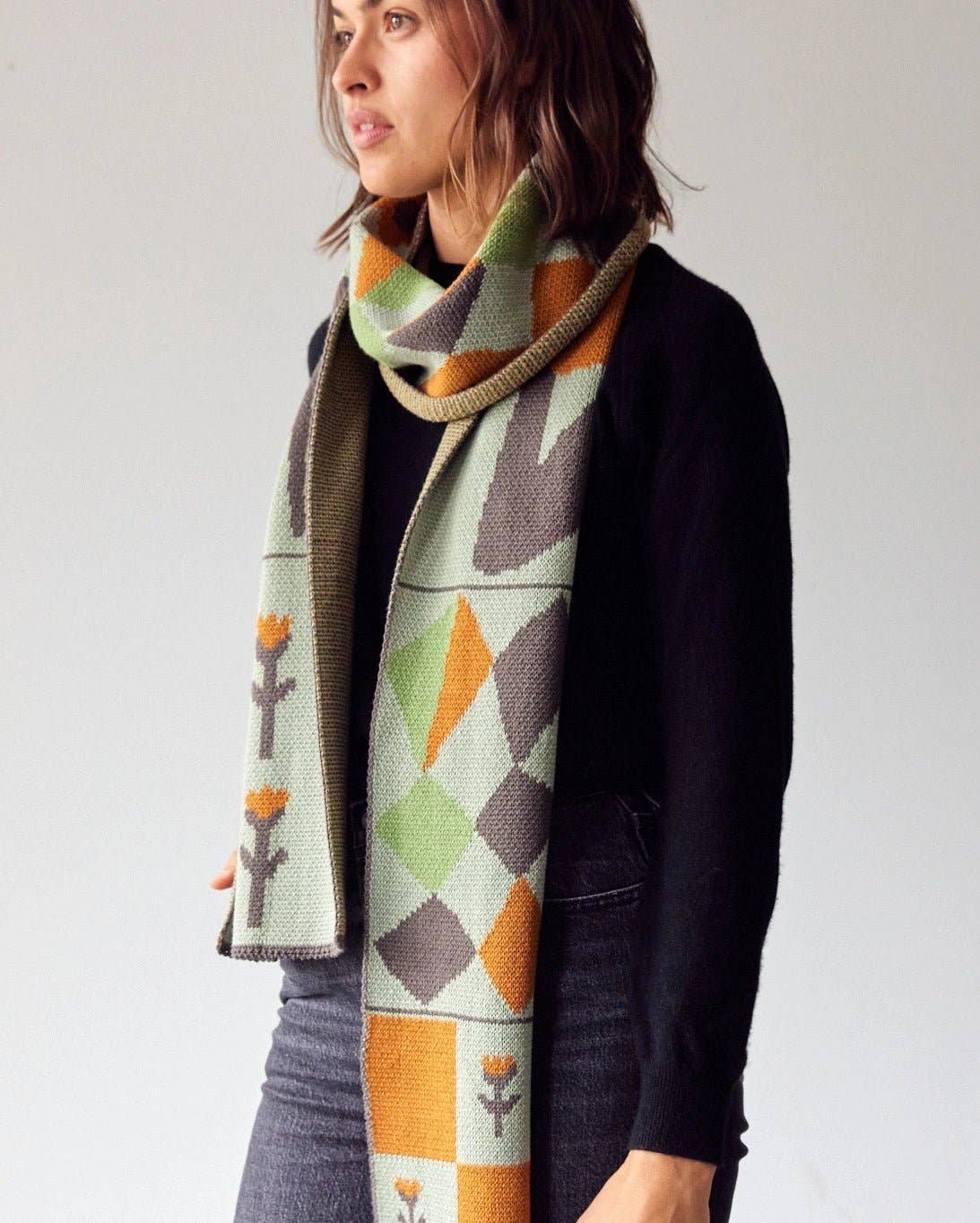 Toni Darling Frank - Knit Scarf - Cotton - Made in USA