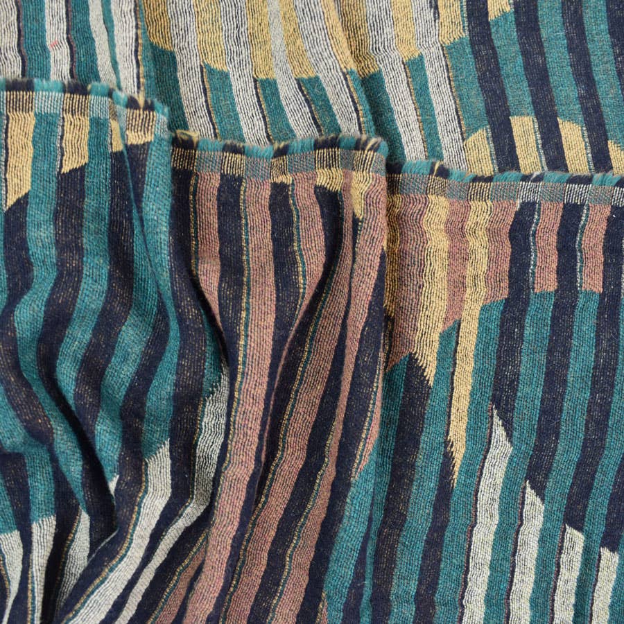 Enya Narrow Circle/Stripe Woven Scarf