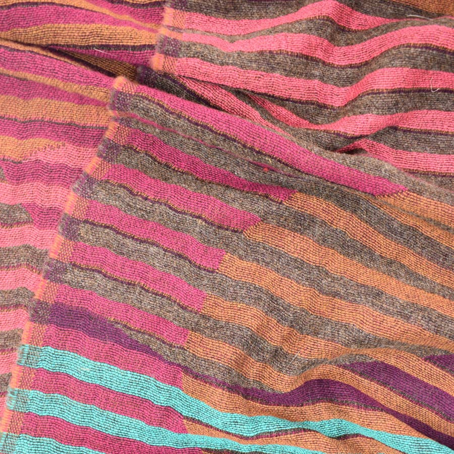 Enya Narrow Circle/Stripe Woven Scarf