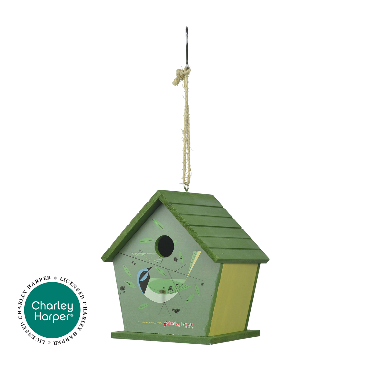 Charley Harper Green Jay Wooden Birdhouse