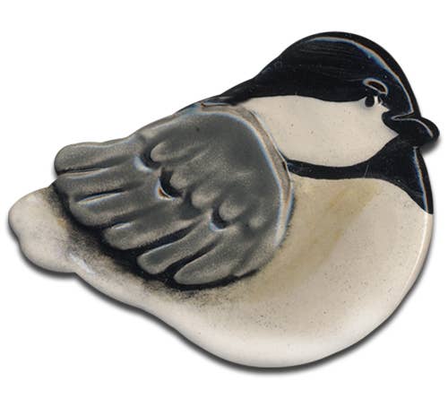 Chickadee Ceramic Bird Dish