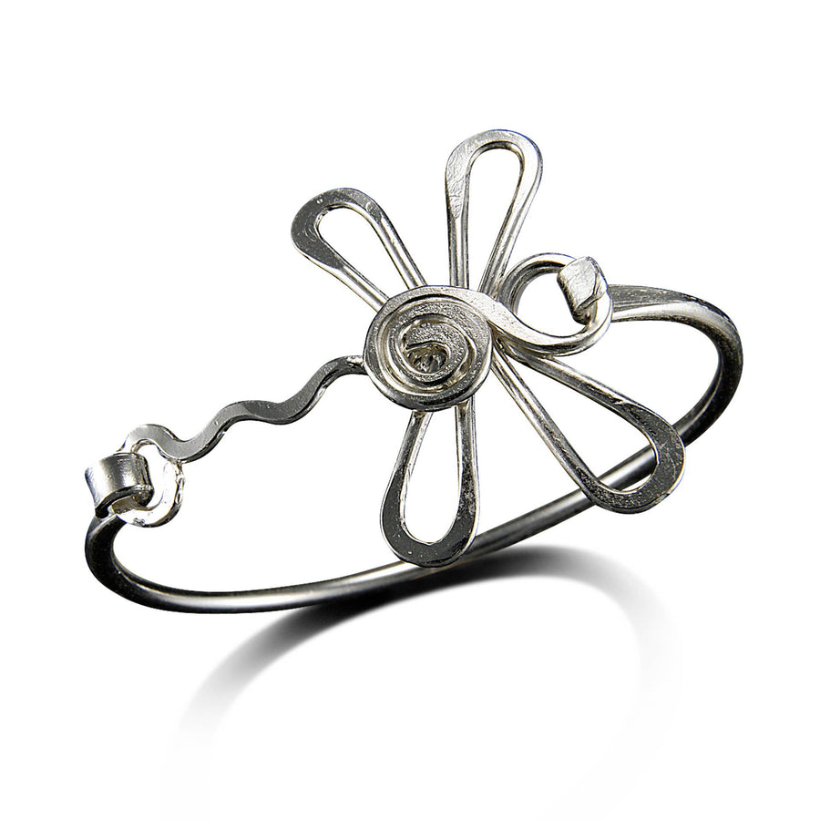 Silver Plated Dragonfly Bangle