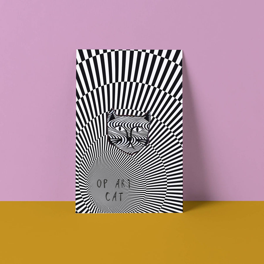 Op Art Cat Meowment Pin 
