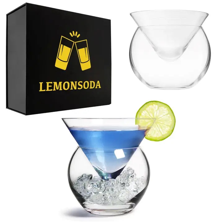 Stemless Martini Glasses with Chiller