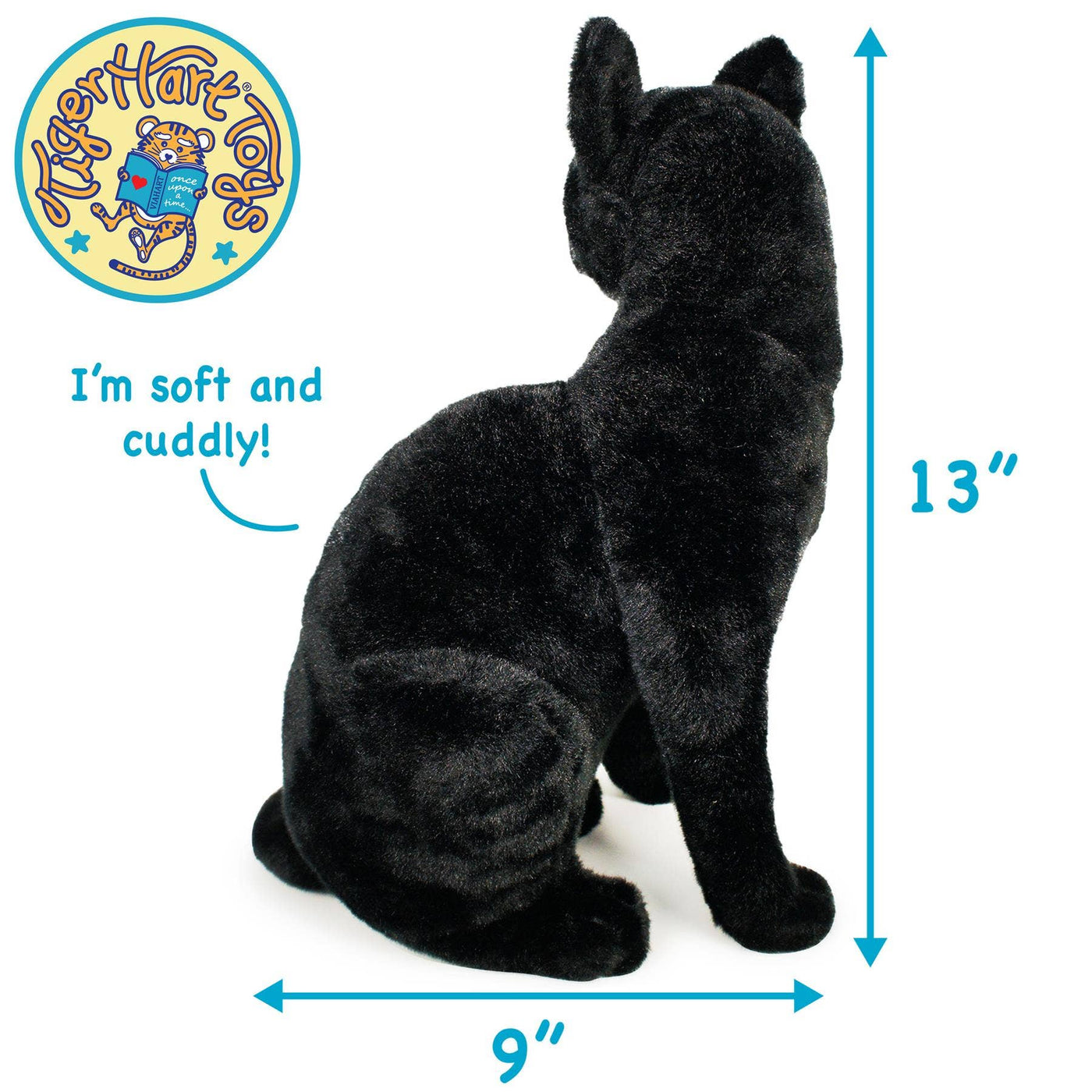 Boone The Black Cat | 13 Inch Stuffed Animal Plush | By TigerHart Toys