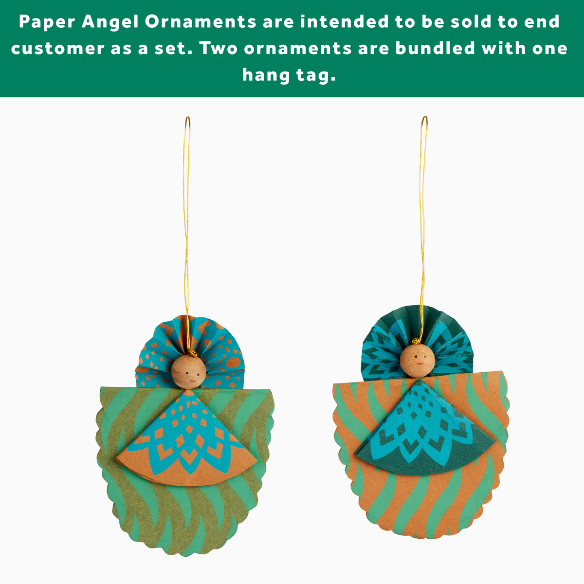 Handmade Paper Angel Christmas Ornaments