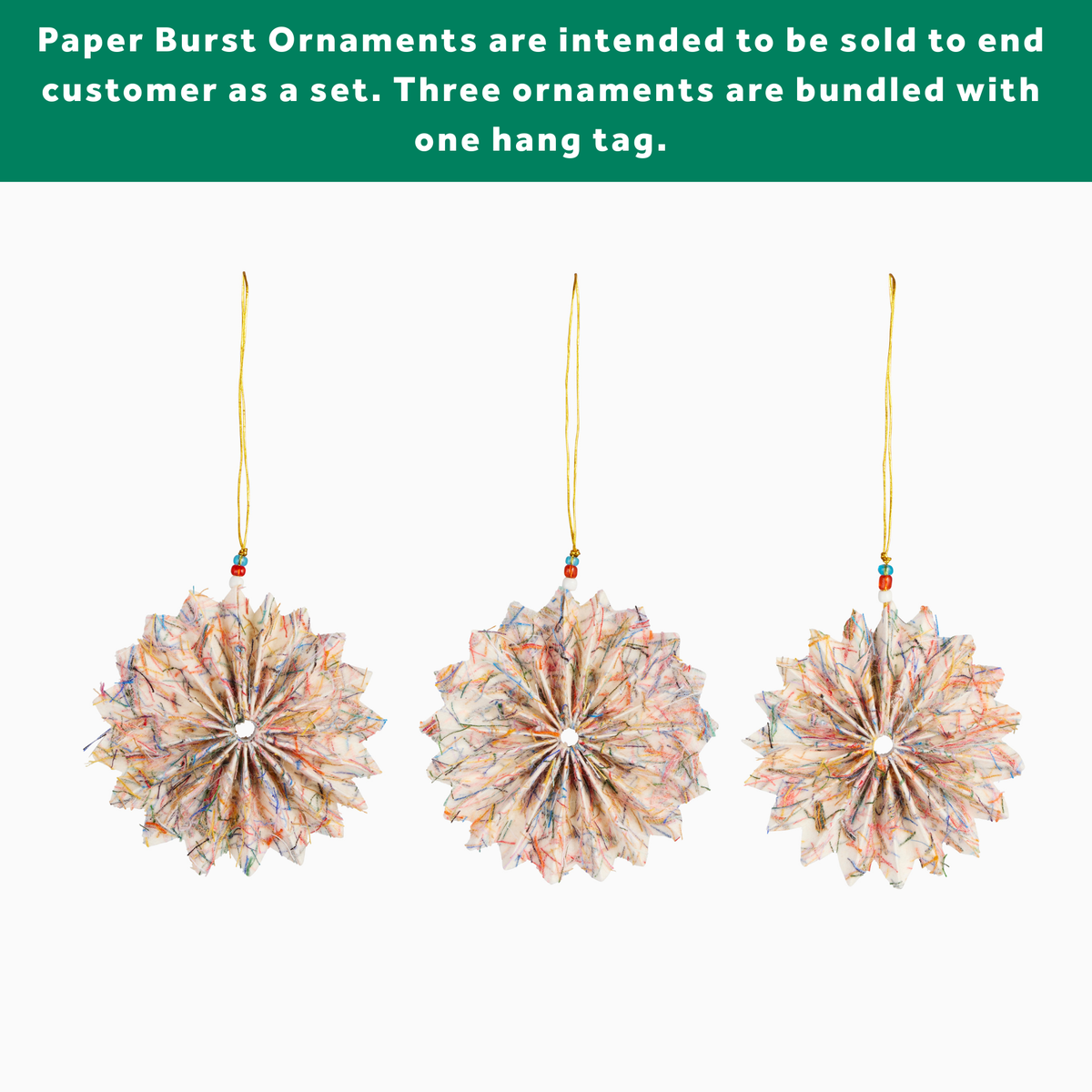Confetti Snowflake Silk Paper Christmas Ornament