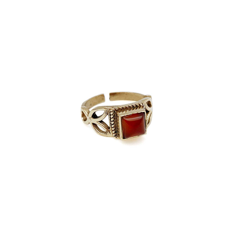 Brass with Red Onyx Ring