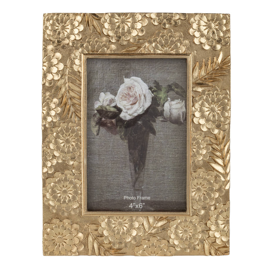 Gold Floral Picture Frame 4" x 6"