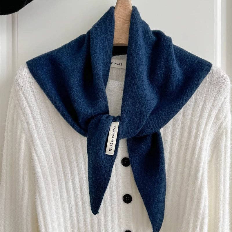 Minimalist Solid Color Wool Triangle Scarf