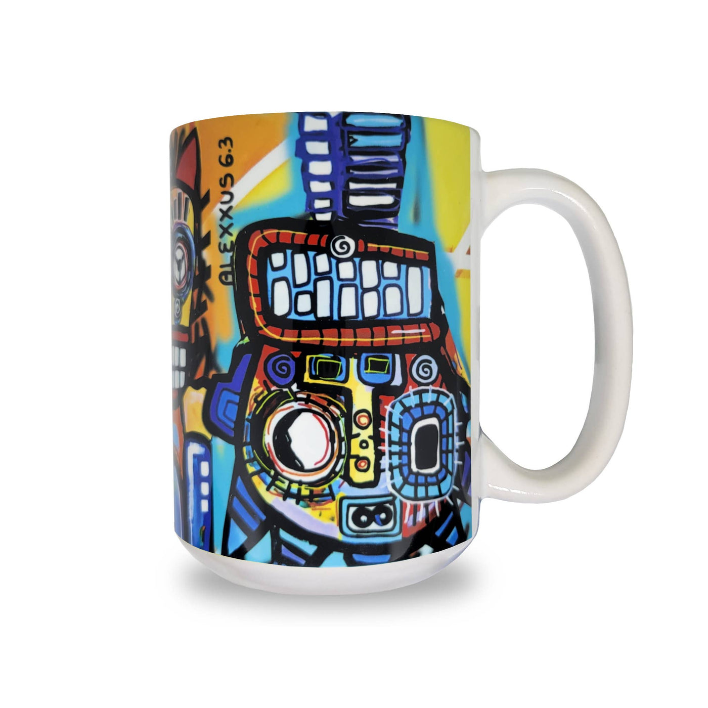Cubism Art Style Punch Out Liberty 15oz Ceramic Mug