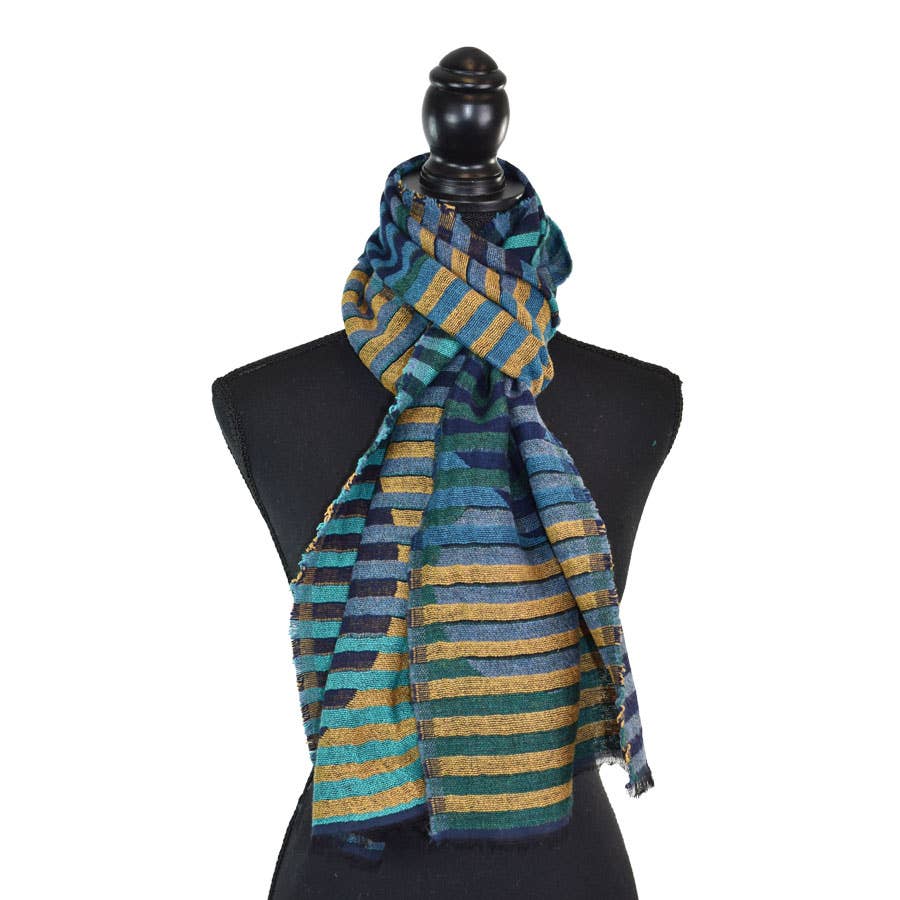 Enya Narrow Circle/Stripe Woven Scarf