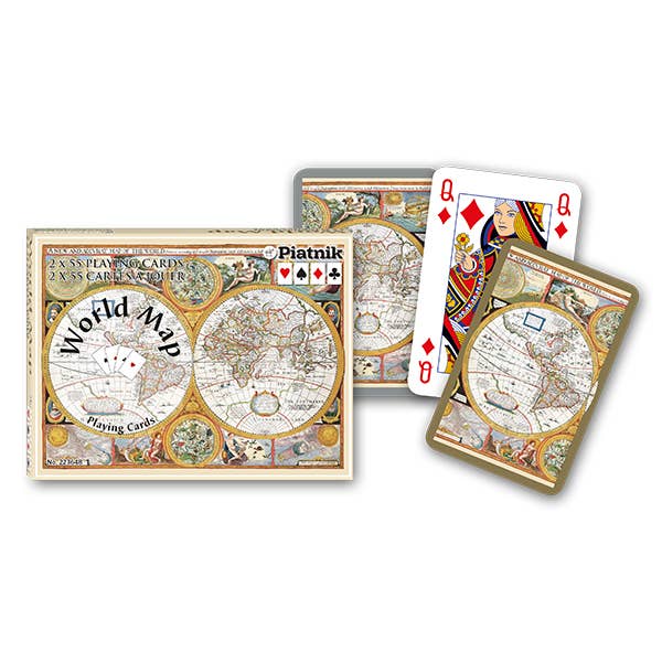 Old World Map Double Deck Playing Cards