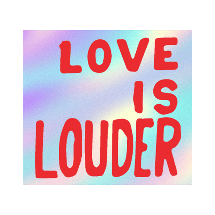 Love Is Louder by Sam Durant - Die-Cut Sticker (holidays)