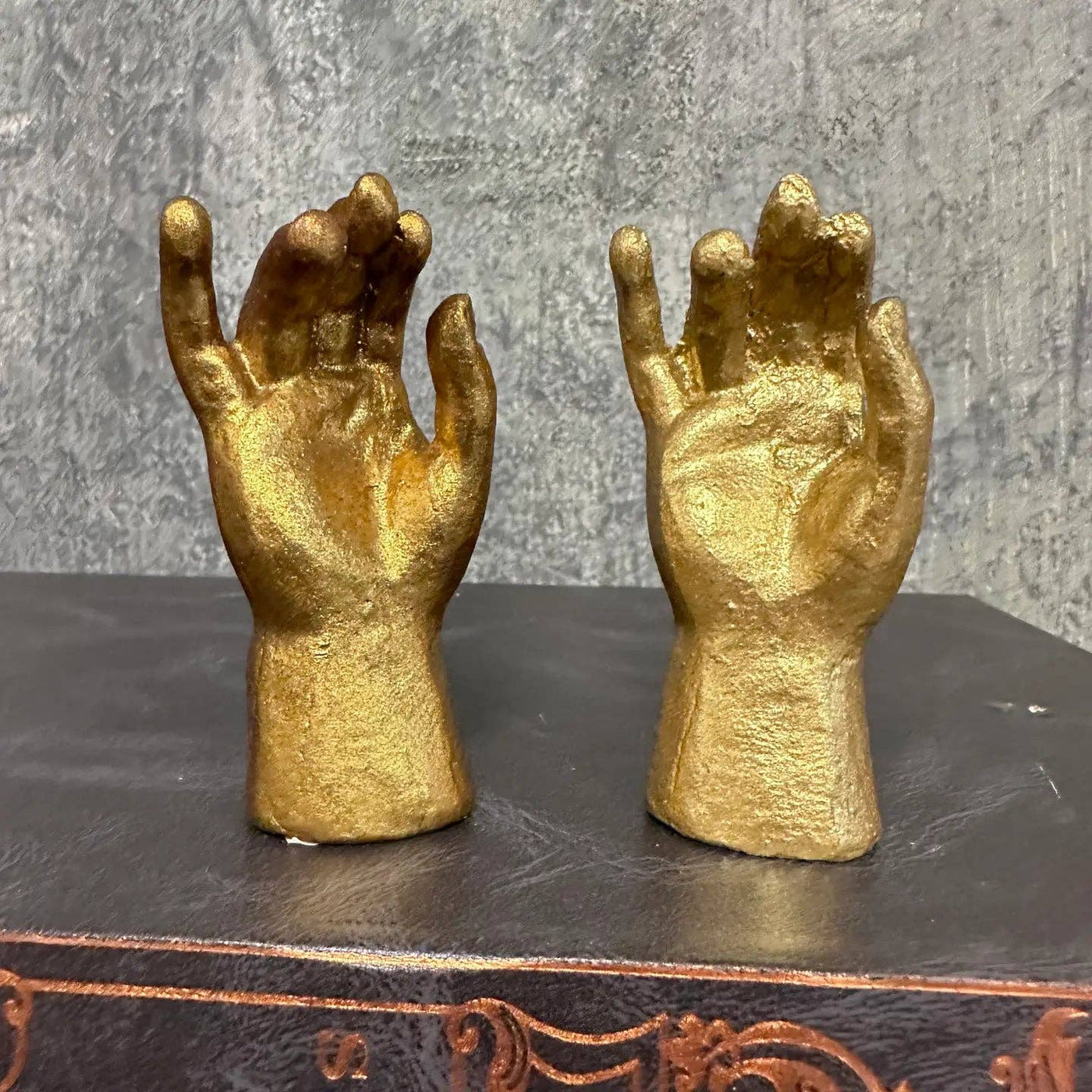 Pewter with Gold Leaf Hand Sculpture