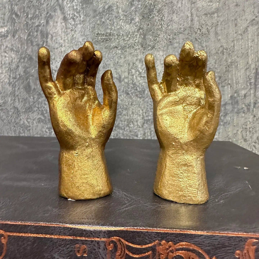 Pewter with Gold Leaf Hand Sculpture