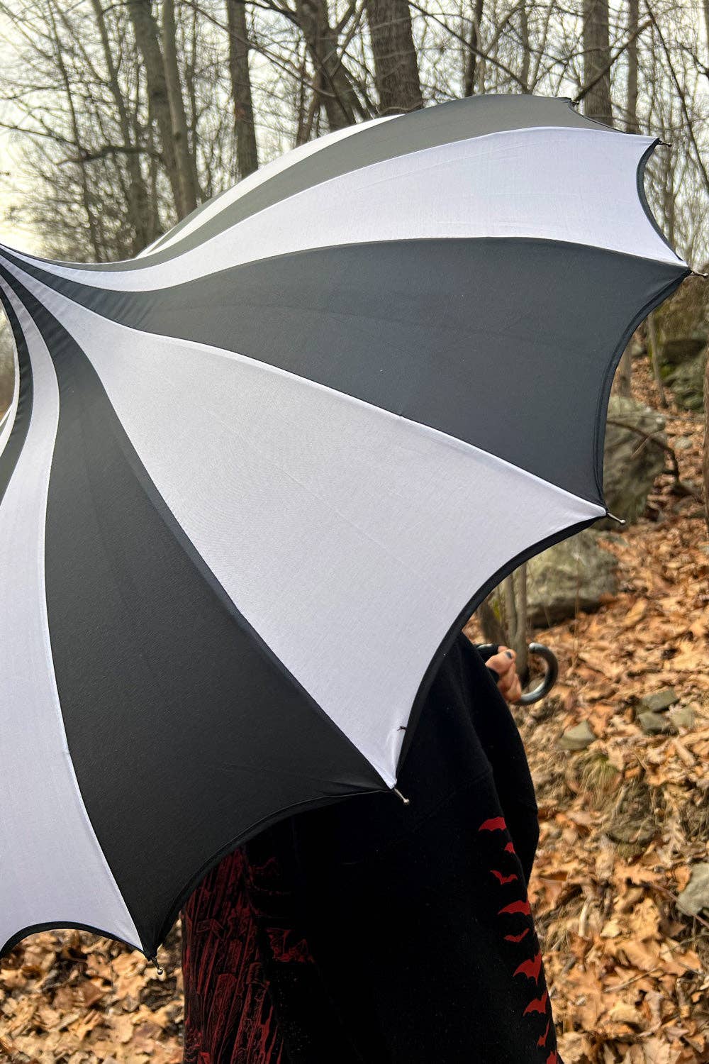 Black and White Striped Umbrella