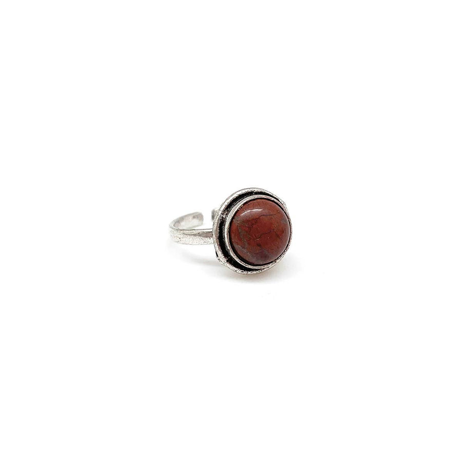 Kashi Semiprecious Small Stone Ring - Red Jasper