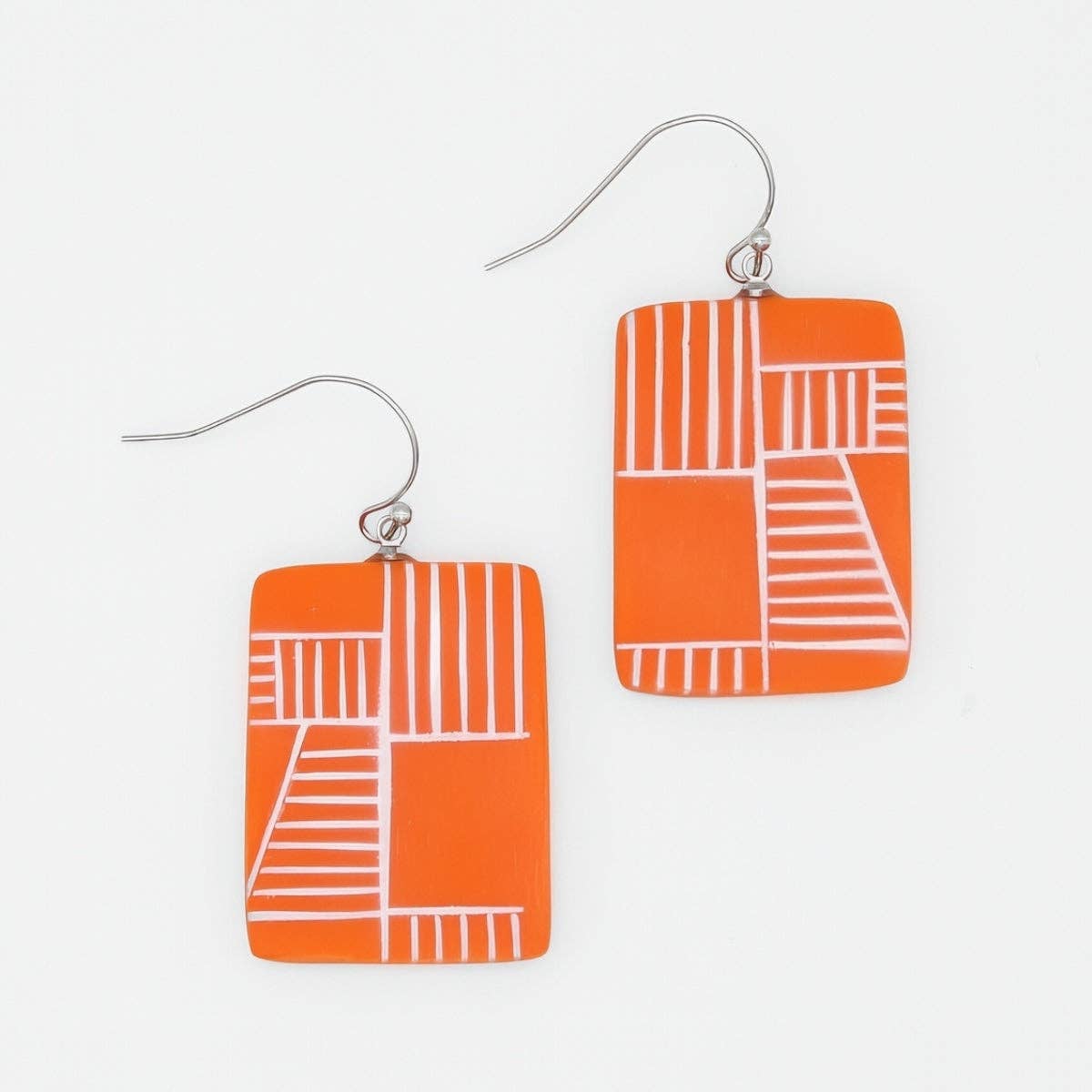 Orange Geovibe Drop Earring