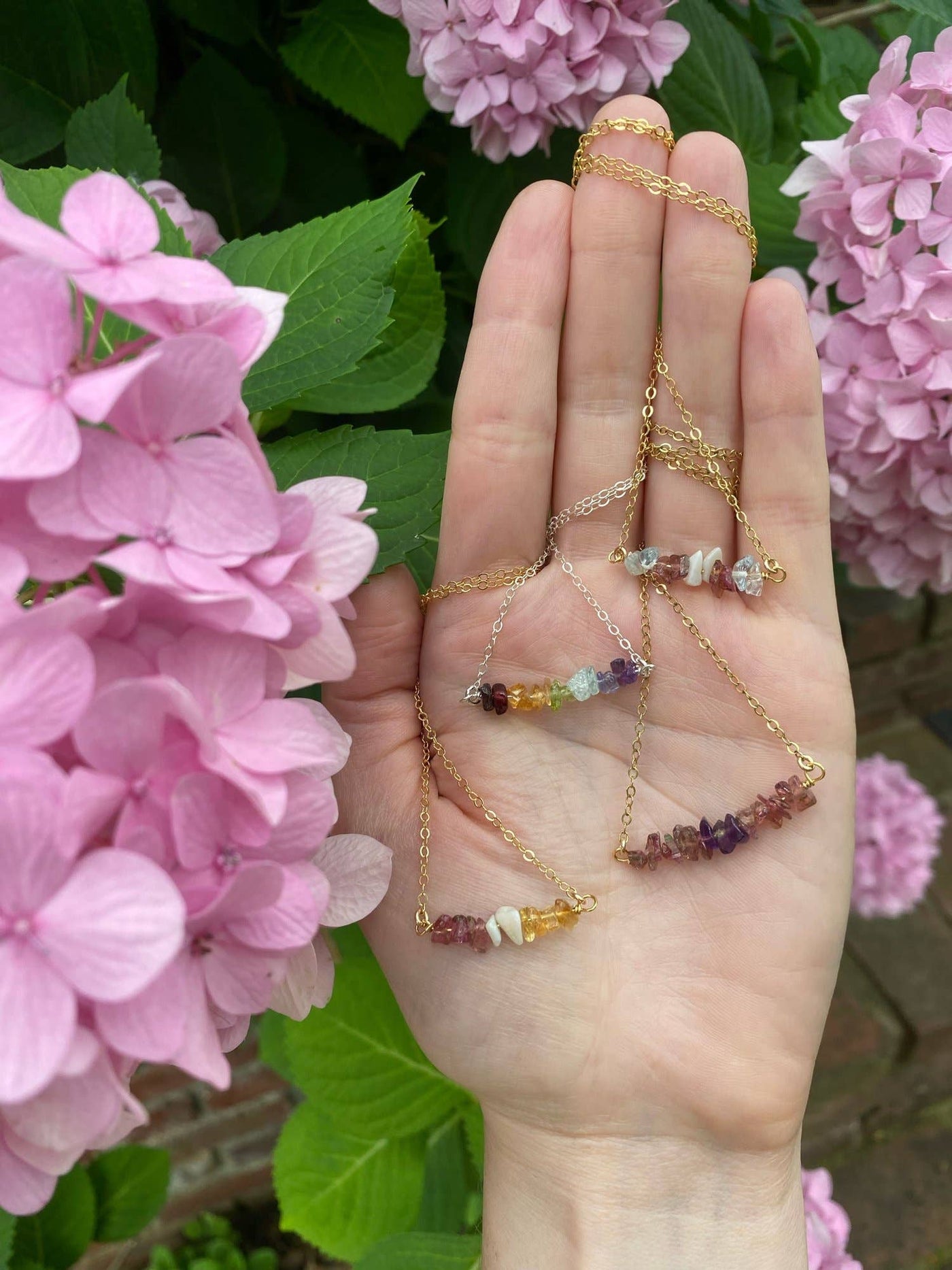 Pride Flag Gemstone Strand Necklace