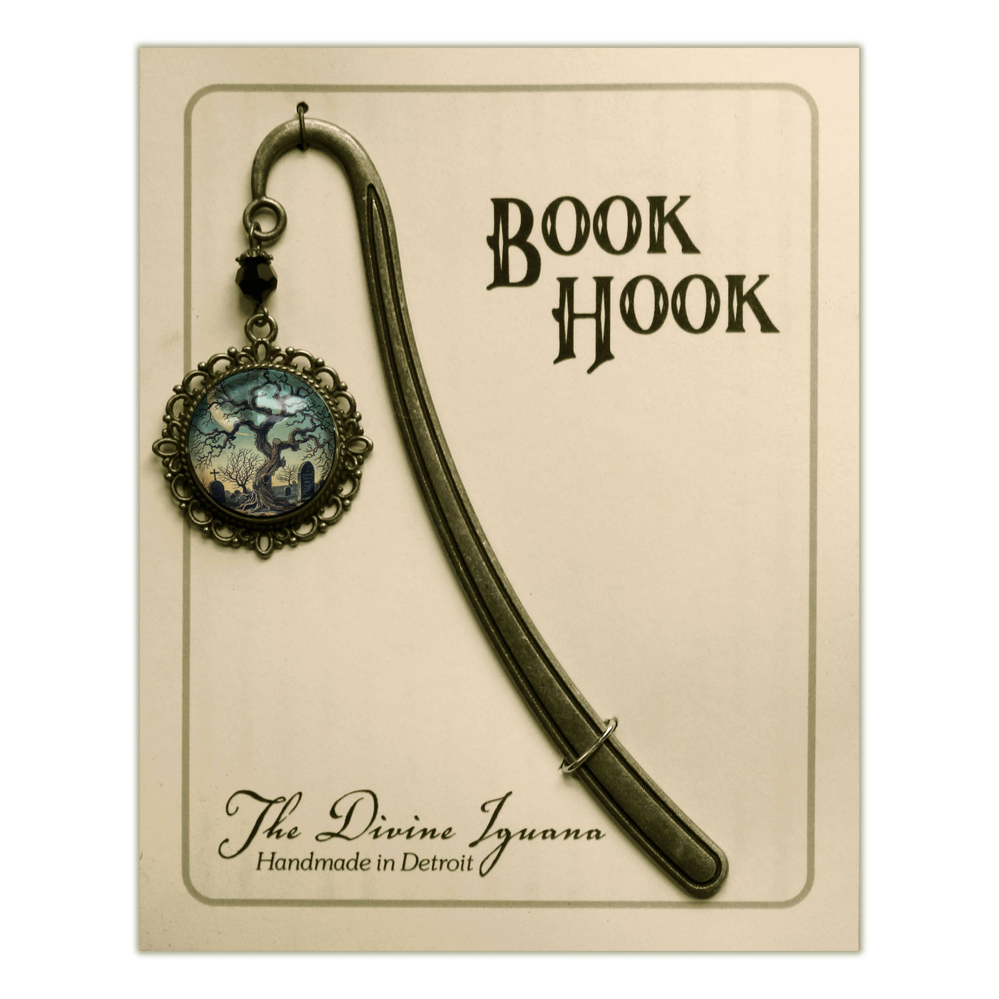 Haunted Tree  Bronze and Glass Bookmark
