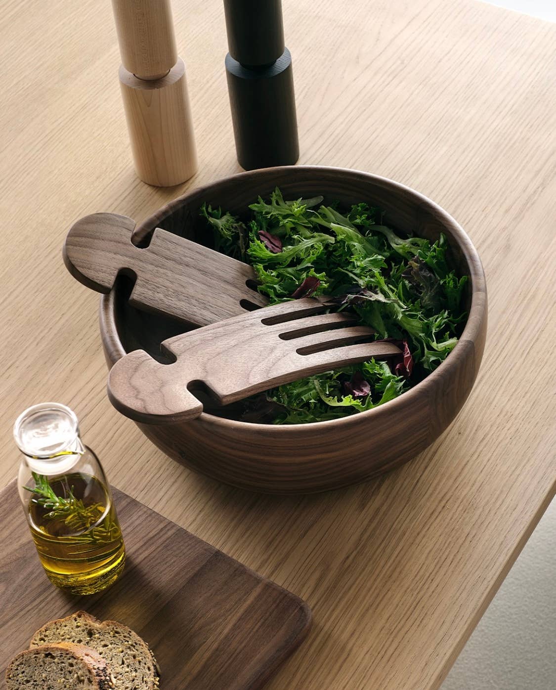 9" Walnut Wood Salad Hands - Handmade Serving Utensils
